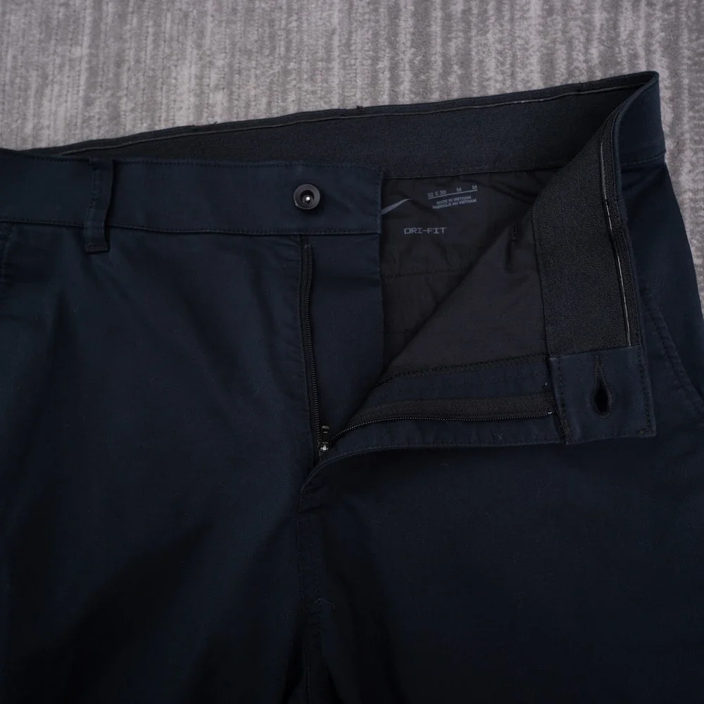 Nike Dri-FIT Chino Golf Pants Mens 32x30 Fit 33x27.5 Black Excellent Stretch